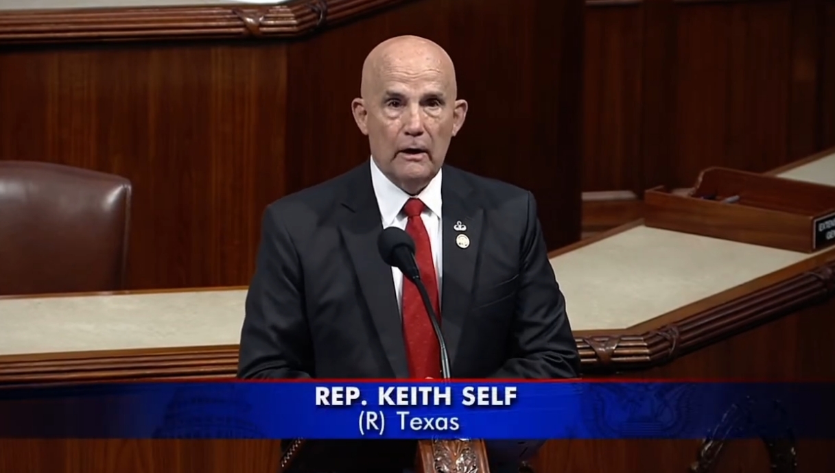 Rep. Keith Self speaking at the lectern on the House floor, November 19, 2025